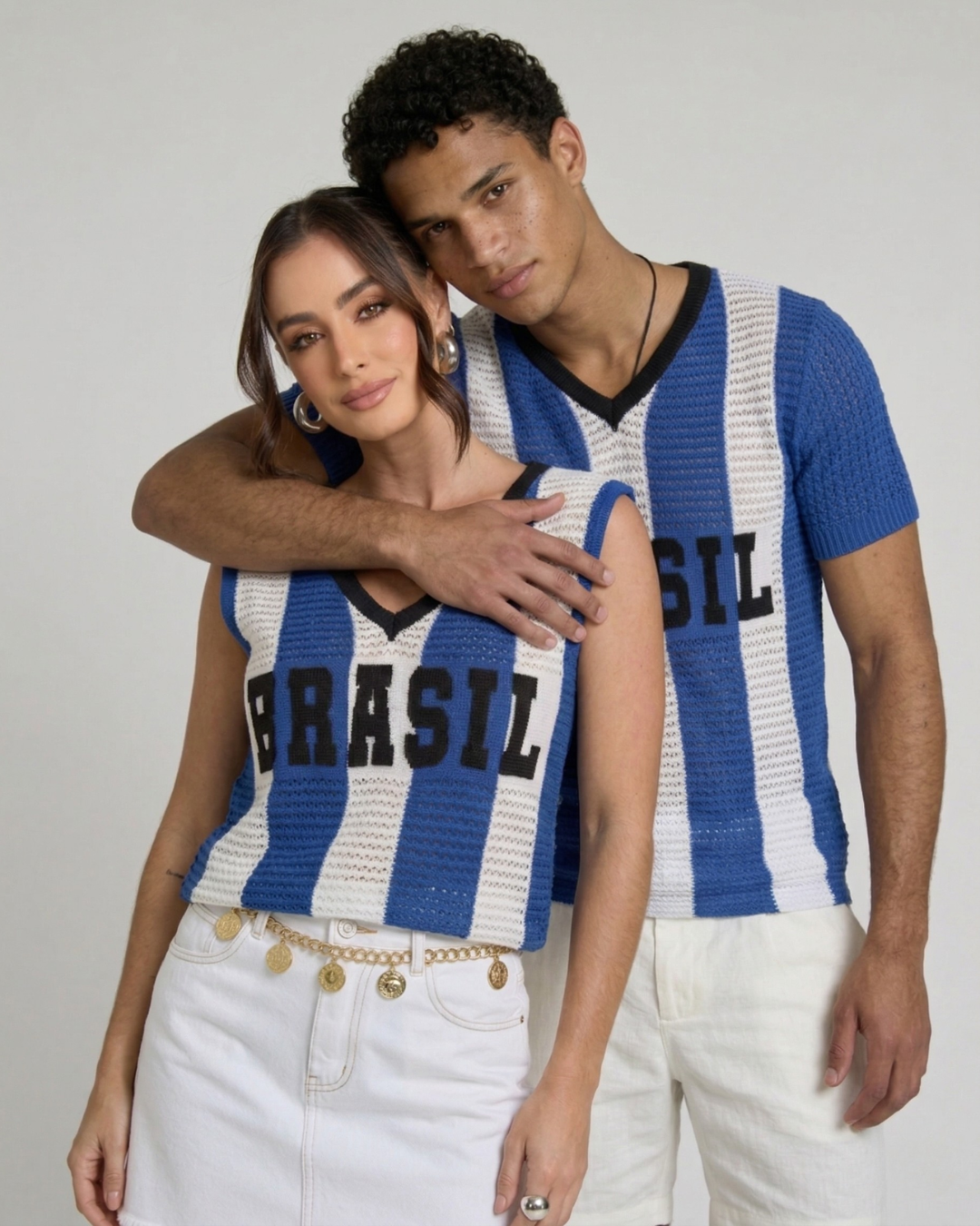 Kit Casal Brazika azul e branco
